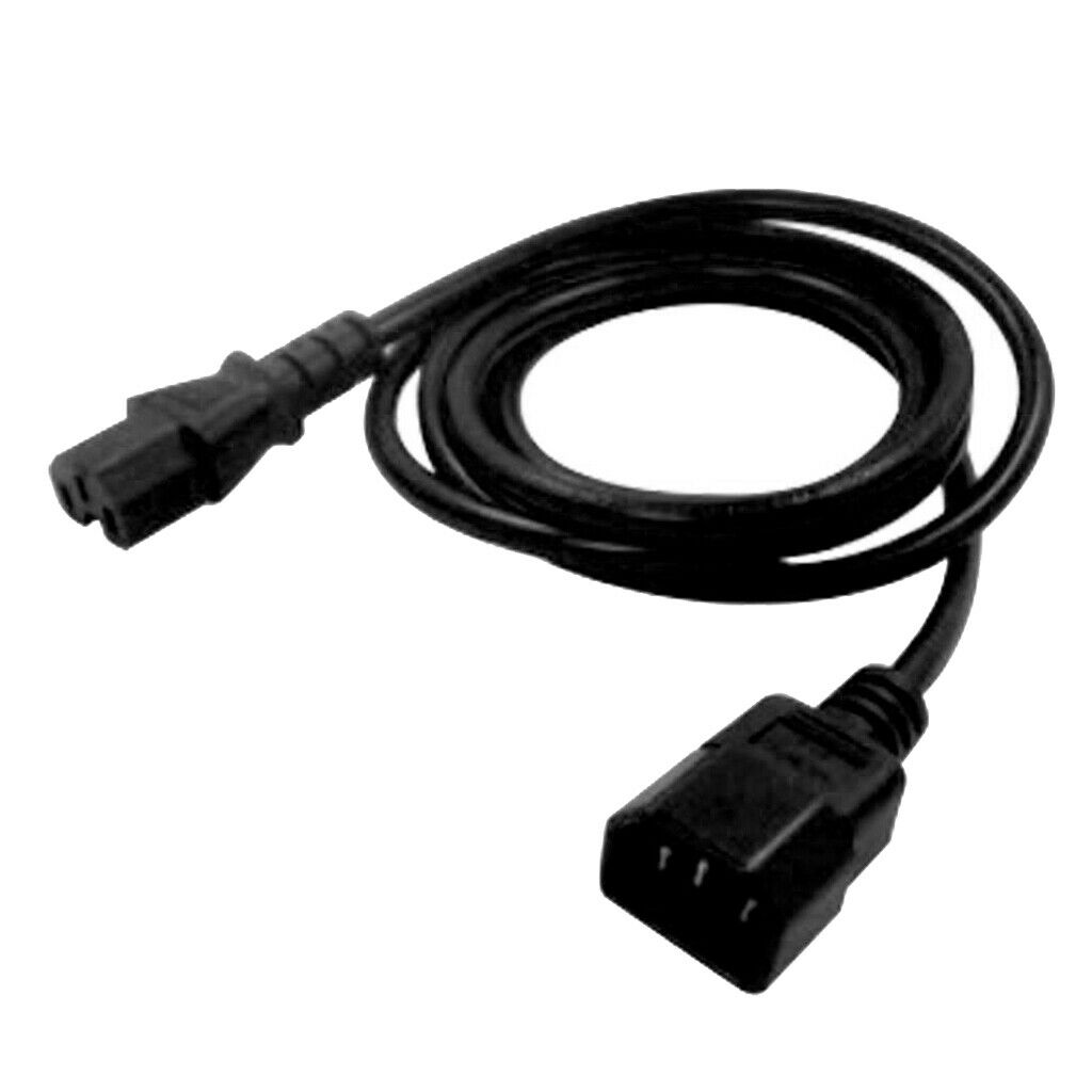 10" IEC320 C14 to C15 M/F UPS PDU AC Power Adapter Extension Cable Lead Cord