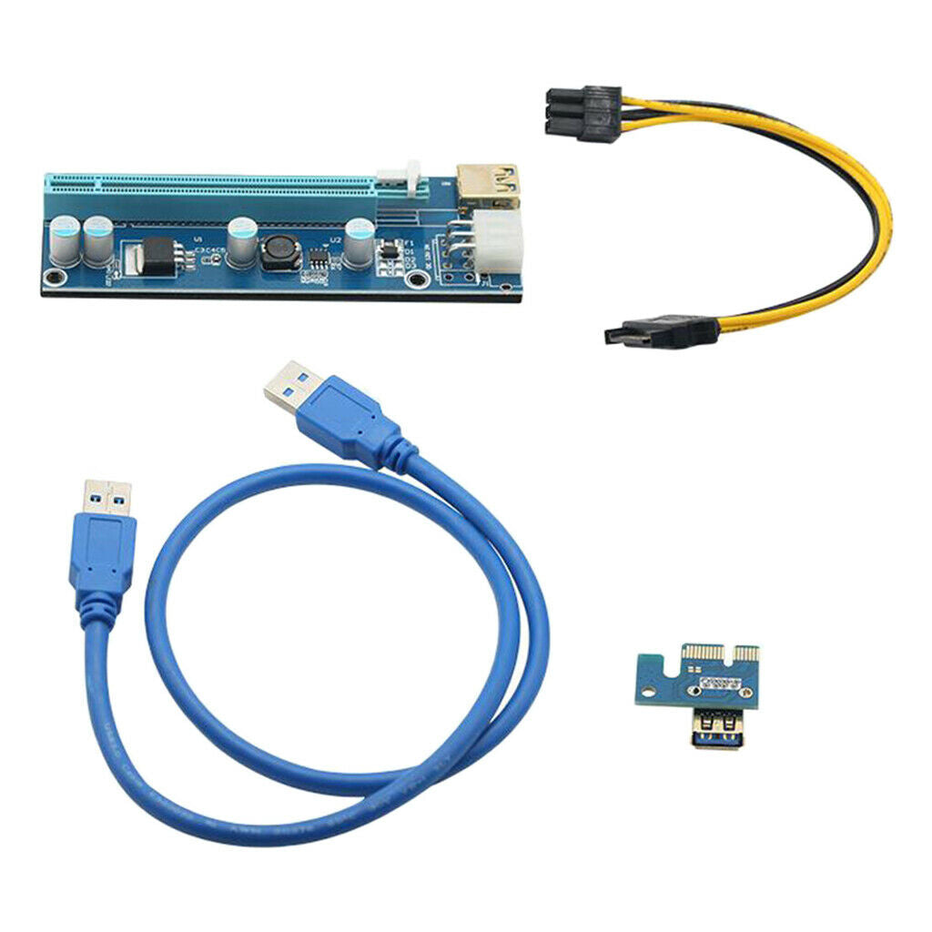 PCI-E Riser Card 009S Express USB Cable SATA 15Pin to 6Pin Power Cable