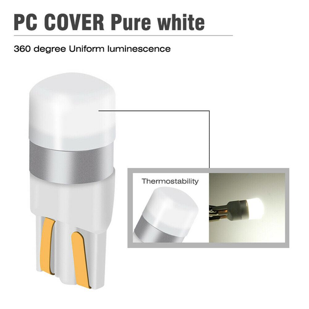 10x Canbus T10 LED Bulb W5W 3030 SMD White Car Width Interior Reading Lamp 12V