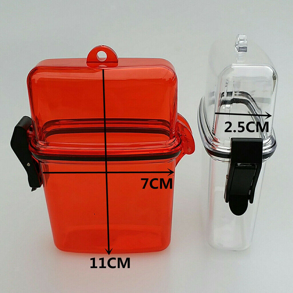 Waterproof Dry Box Container Hook For Scuba Diving Snorkeling Kayaking - Red