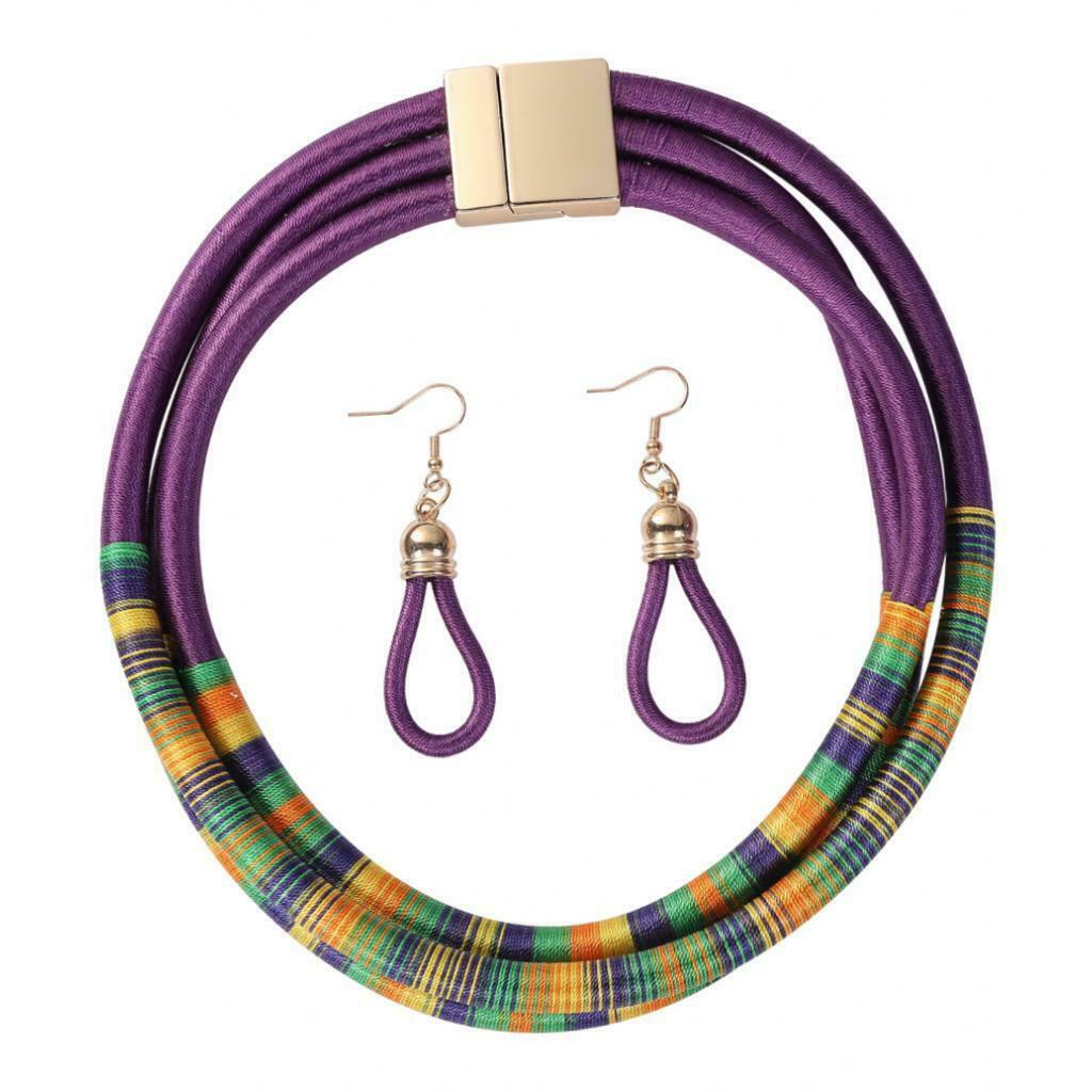 Multi Color Women Necklace Earring Kits Lady Fashion Jewelry Girl Gifts purple
