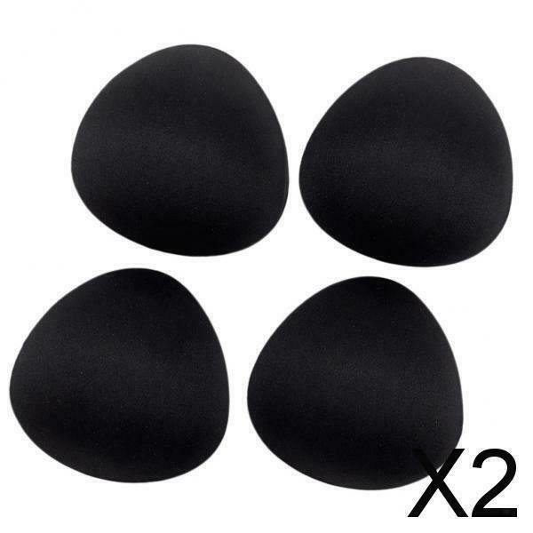2X 2 Pairs Female Bra Pad Inserts Push Up Sponge for Swimwear Sportwear Black