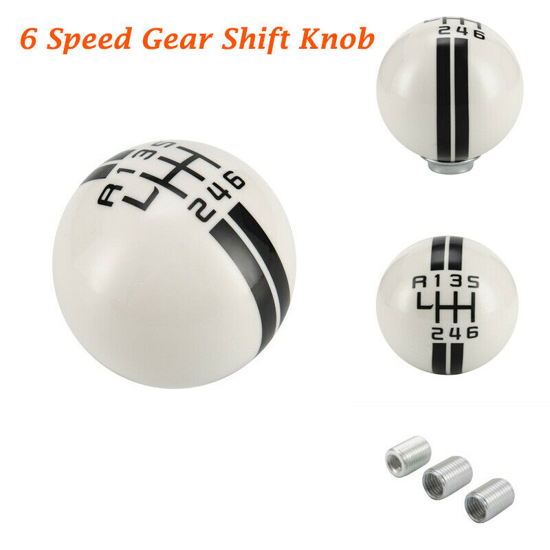 6 Speed Gear Shift Knob for Ford Mustang Shelby GT500 White Manual Shifter