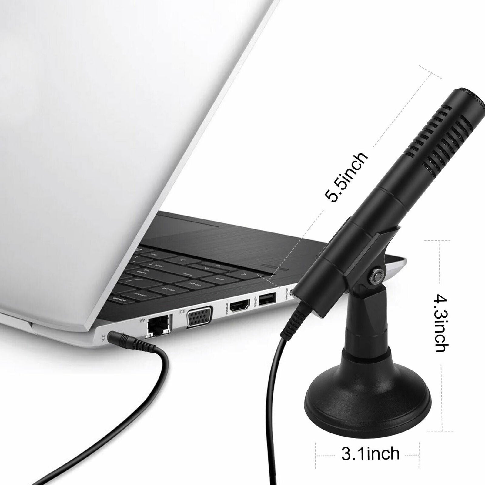 USB Condenser Microphone Recording Audio 3.5mm Mic for PC Computer Laptop Phone