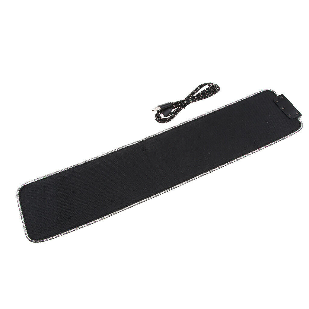 RGB LED Lighting Hard Gaming Mouse Pad/Mat Colorful Rubber Base 18.5"x4