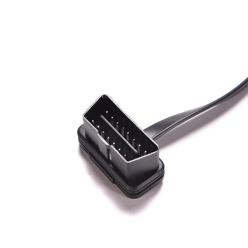 1Pcs Obd 2 Thin 16Pin Noodle Male To Female Elbow Elm327 Extension Cable  Lt