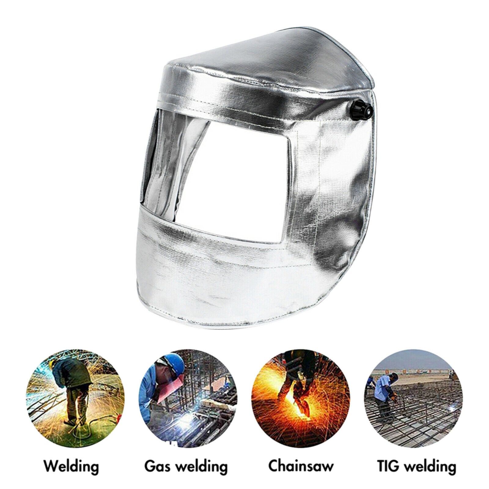 1pc Adjustable Full Face Aluminum Foil Welding Helmet Chainsaw Safety Helmet