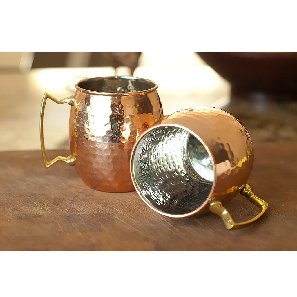2pcs Hammered Moscow Mug Mule Vodka Beer Vine Coffee Cups Wedding Party Bar