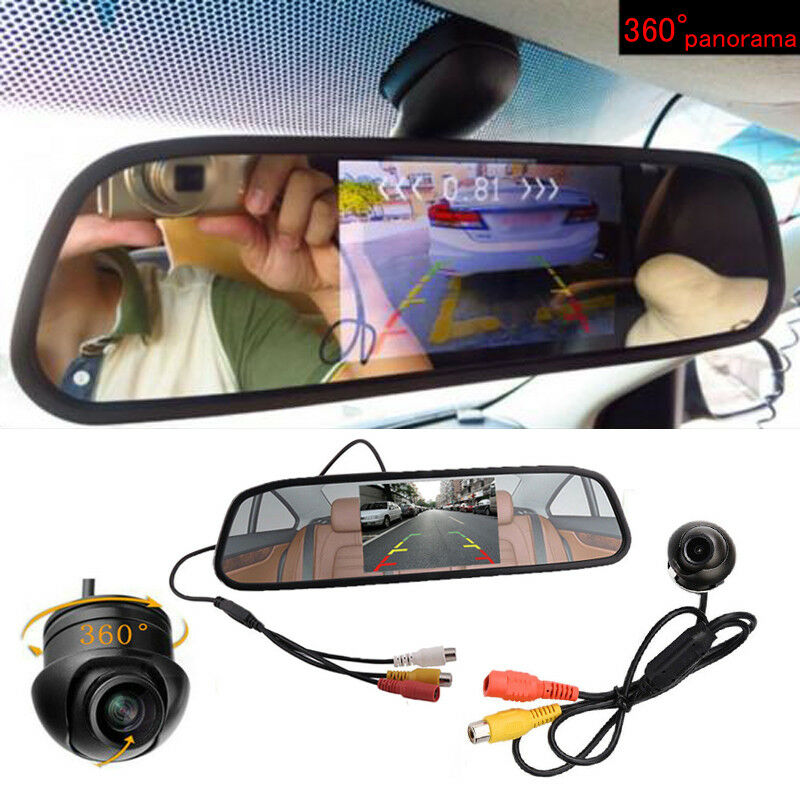 360Â°Â CCDÂ HDÂ BackupÂ Parking Camera + 4.3" TFT Rearview Mirror monitor Screen Kits