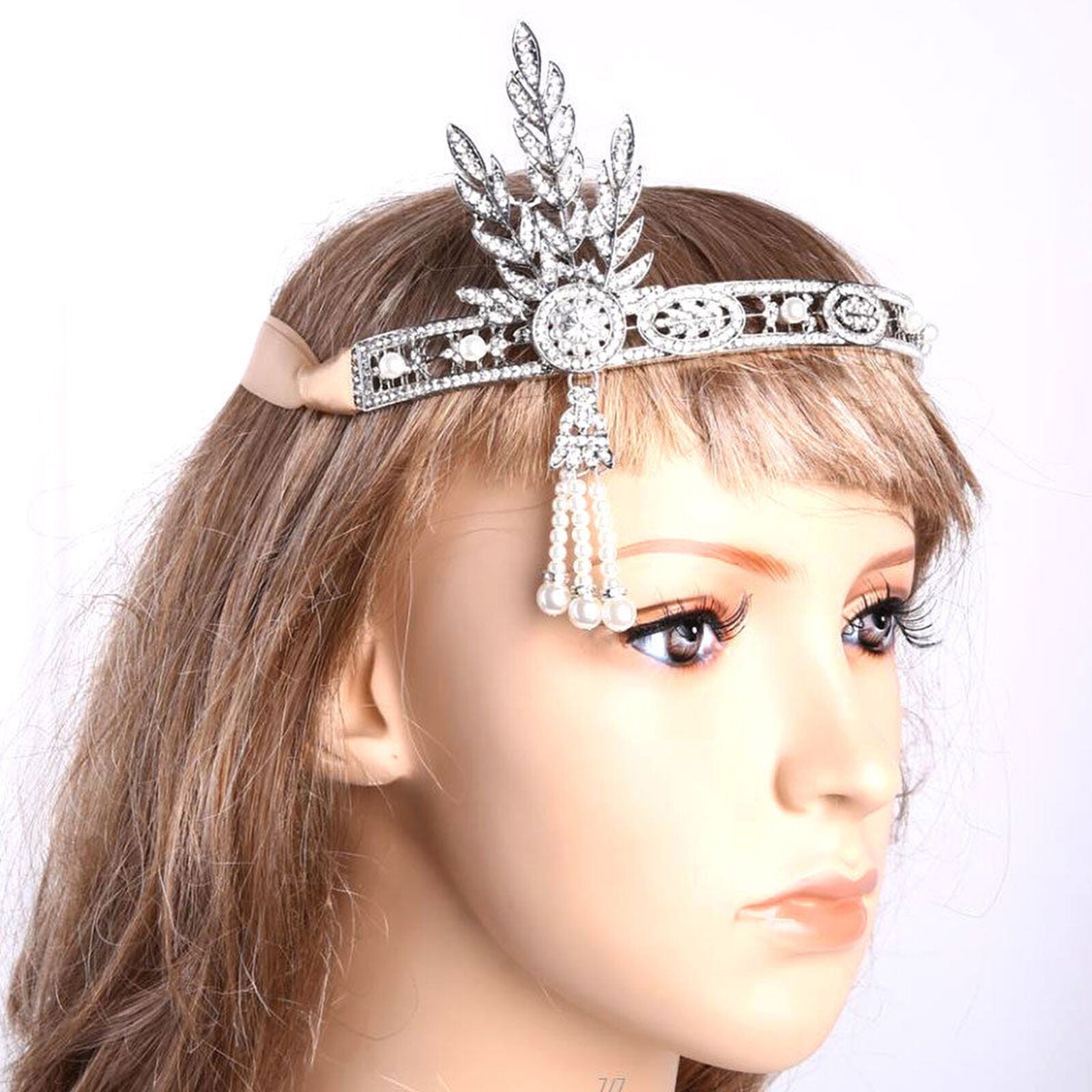 1920s Headband Bracelet Ring Set Gatsby 20s Flapper Headpiece Gangster Costume