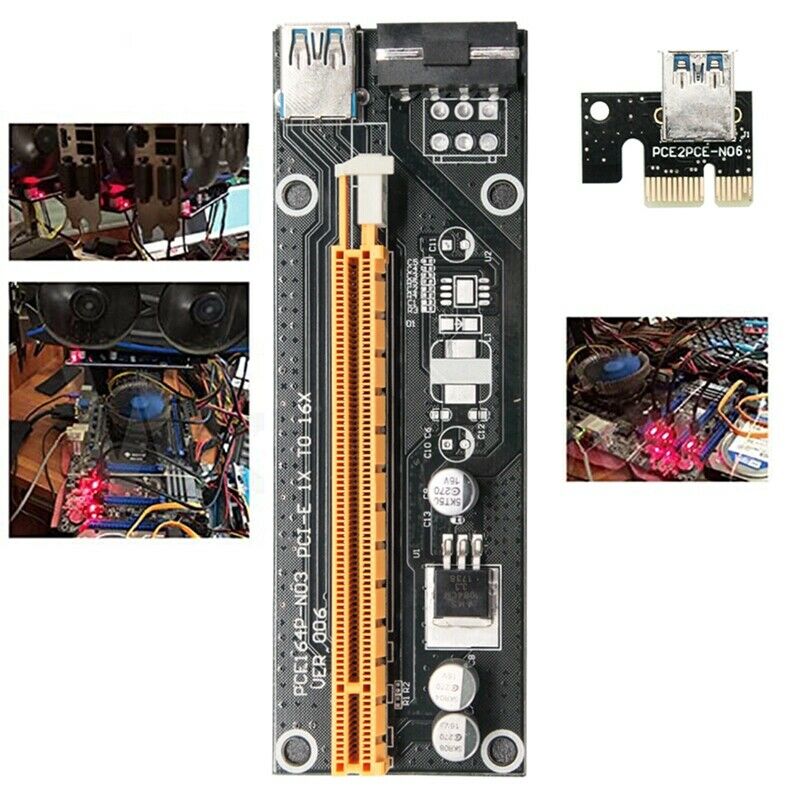 VER006 USB 3.0 Pci-E Riser Card PCI-E 1X to 16X 4Pin Image Extension Cable BS4B4