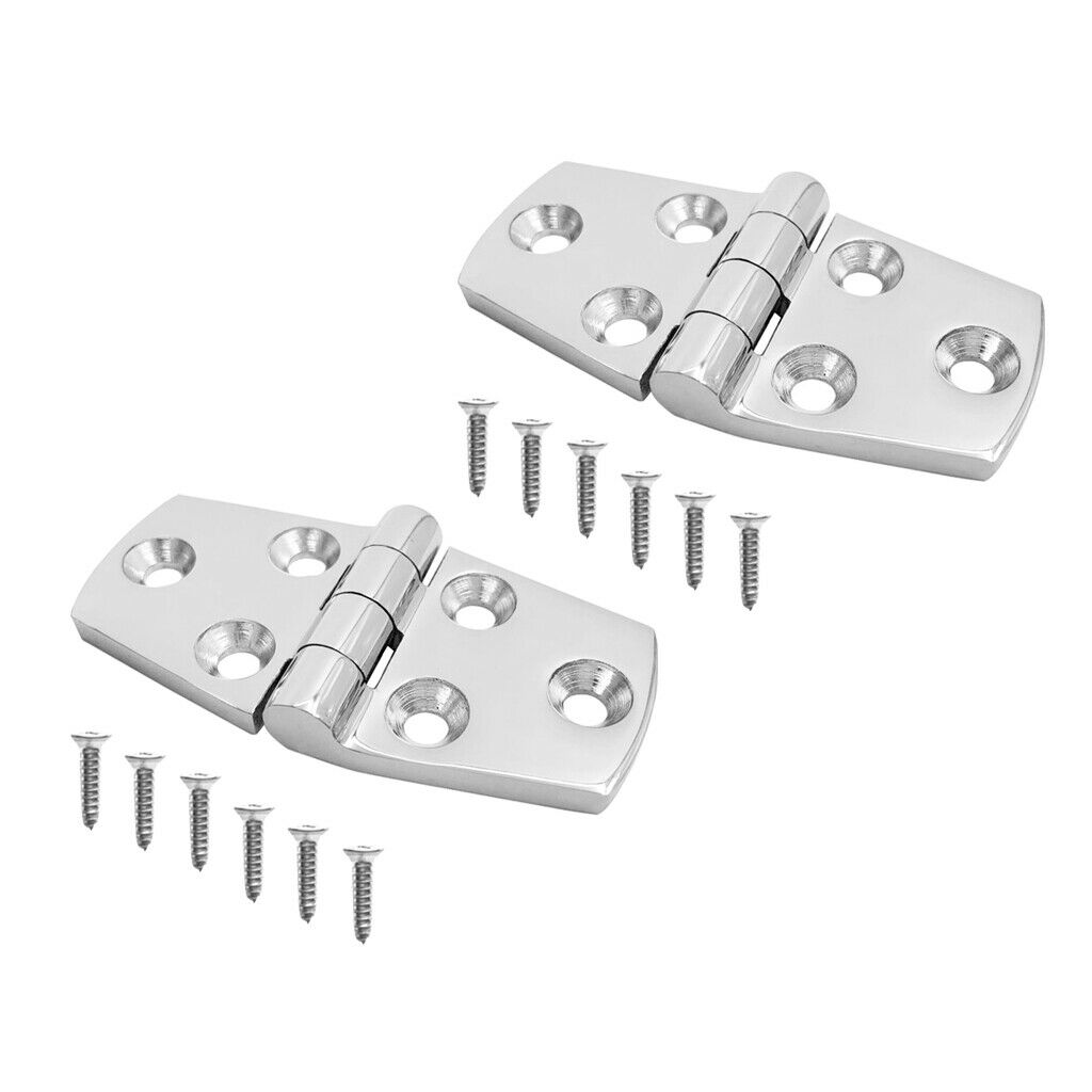 2pcs Heavy Duty Strap Hinges Marine Hareware 316 Stainless Steel 3 x 1.5inch