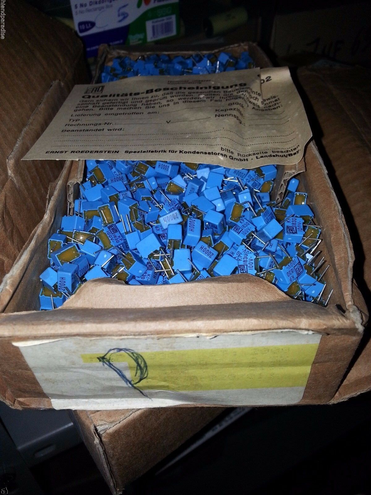 50x NOS ERO GERMANY KP1830 (MKP1837) 0.002UF 2NF 2000pF 100V HI END CAPS !