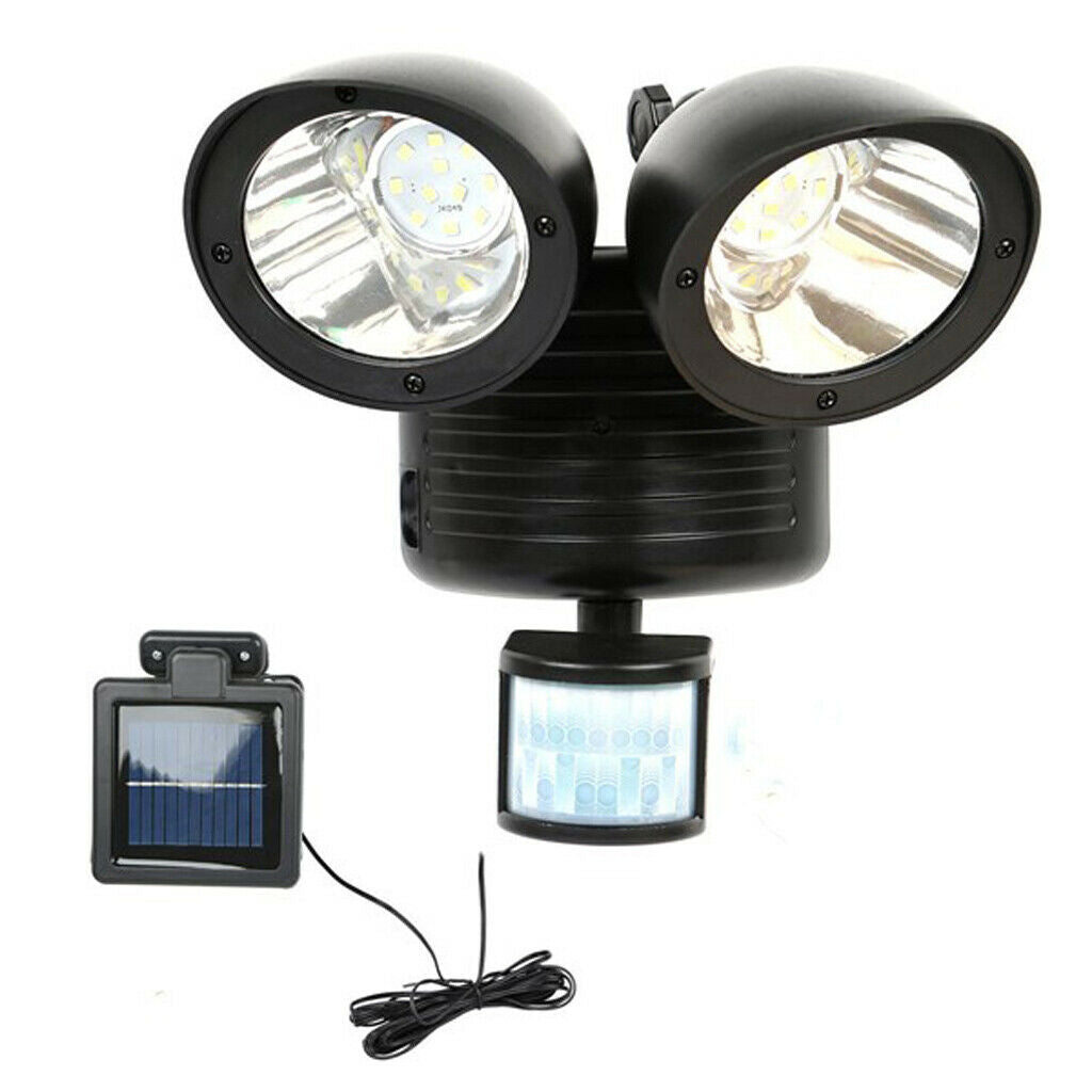Detector Solar Spot Light Motion Sensor Outdoor 22 LED Floodlight Black