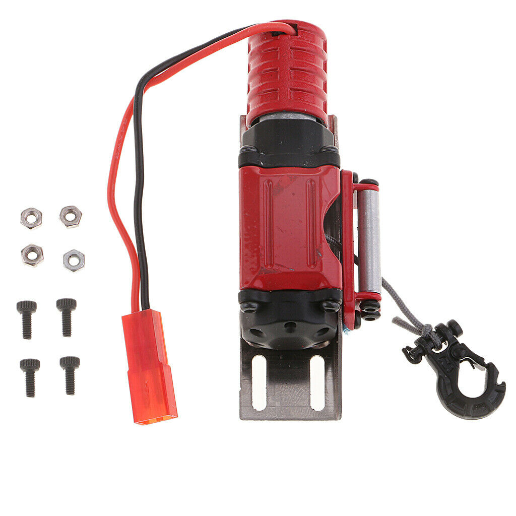 1/10 Scale Winch With Steel Wire for D90 SCX10 -4 RC Rock Crawler Red