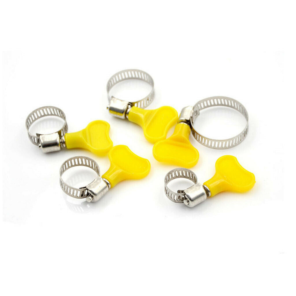 2X 10pcs Adjustable Stainless Steel Hose Clamp Handle fit 8-32mm for Water Tube