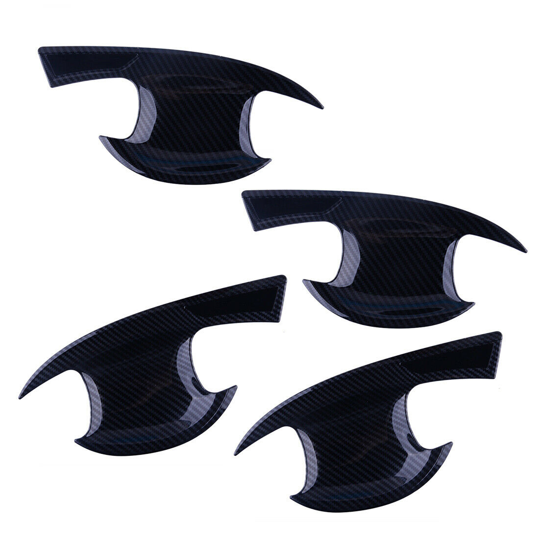 Black Carbon Fiber Door Handle Bowl Cup Cover Trim Fit For Kia Forte K3 Cerato