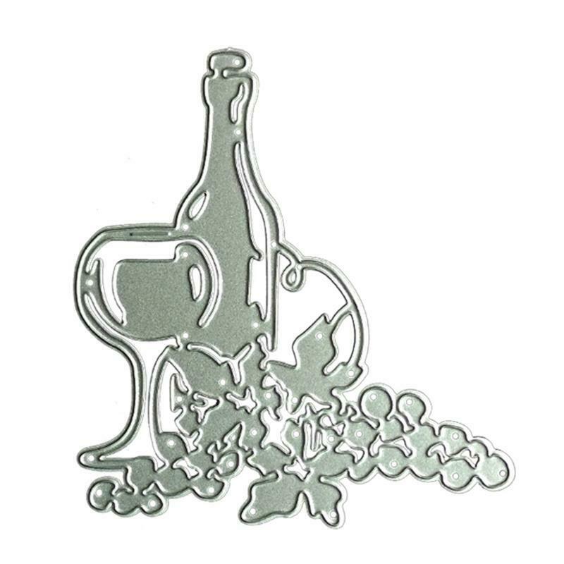Red Wine Metal Cutting Dies Stencil DIY Scrapbooking Album Paper Card Template
