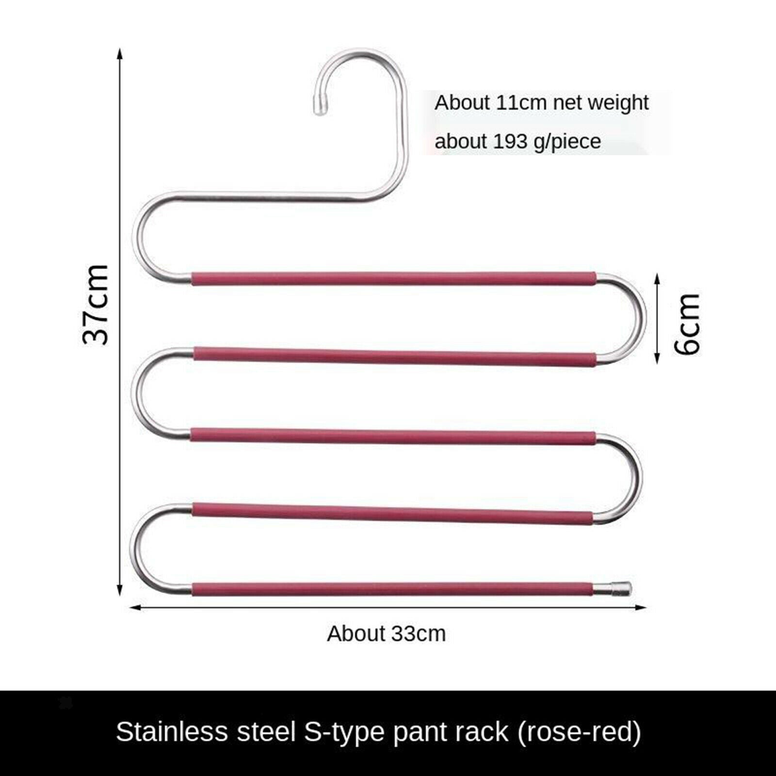 Pants Clothes Storage Rack Pants Tie Storage Shelf Closet Organizer Rose Red