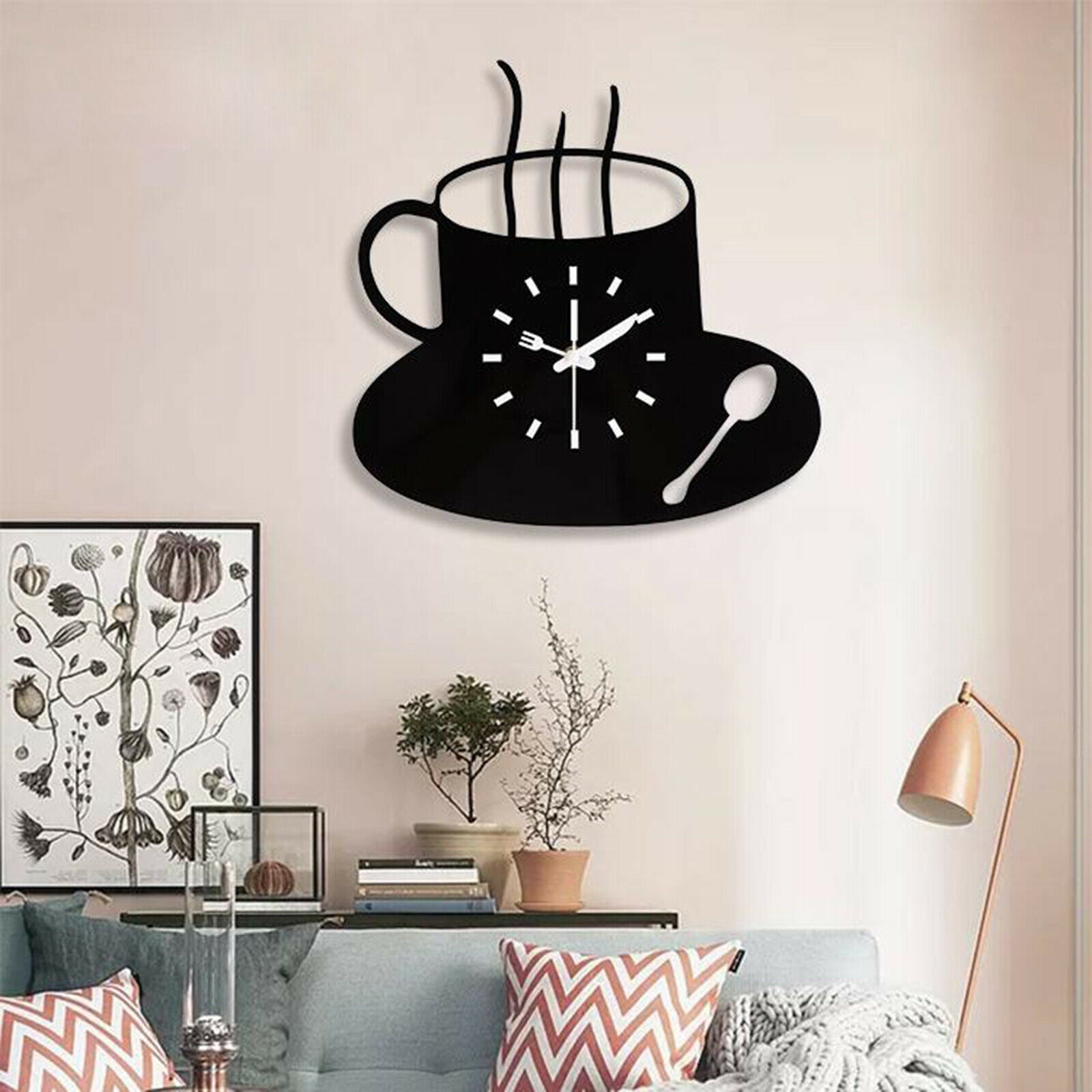 12'' Wall Clock Silent Kitchen Living Room Wall Clocks Cafe Decoration Watch