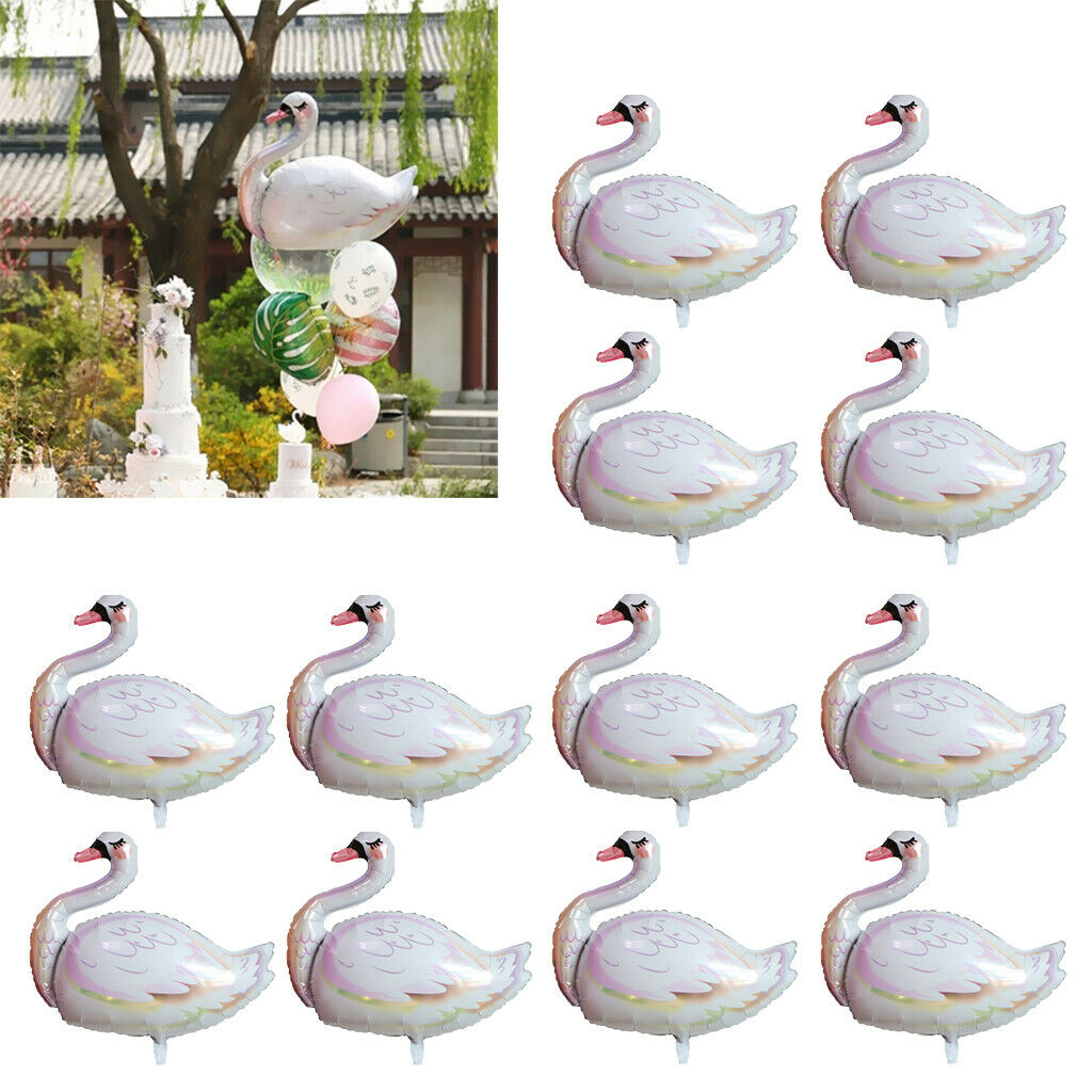 12pcs Cartoon Animal Aluminum Film Balloon Party Balloons Toys White Swan