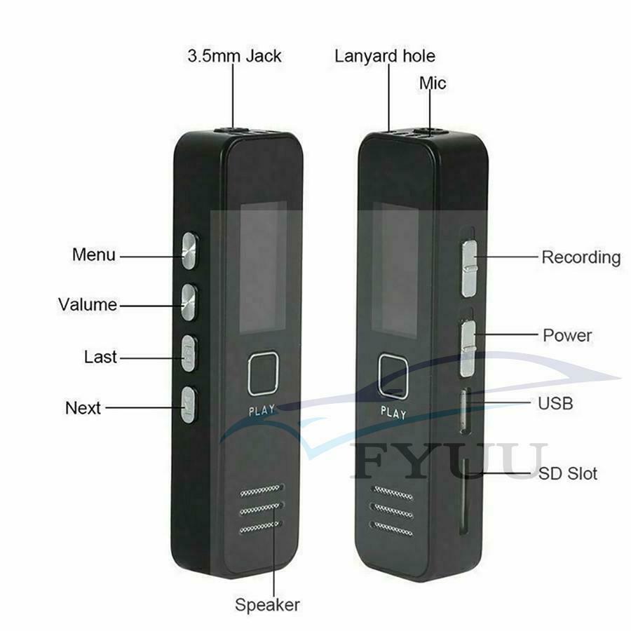 Voice Activate Mini Digital Sound Audio Recorder Dictaphone MP3 Player MP3/ WMA