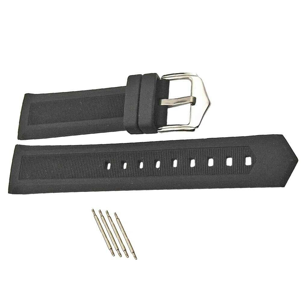 Waterproof Silicone Bracelet Black / Blue Silicone Watch Strap