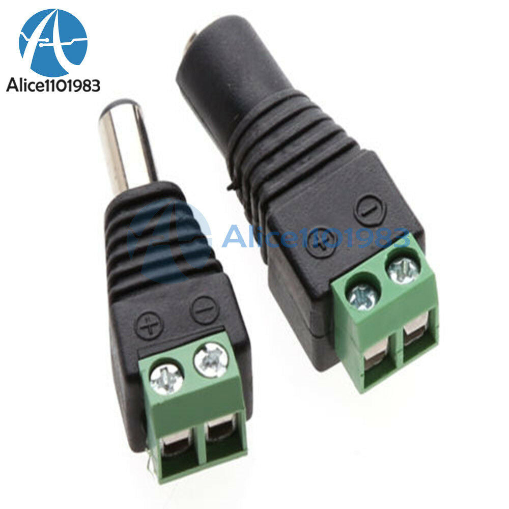 20Pairs Male Female 2.1x5.5mm DC Power Plug Jack Adapter Connector for CCTV