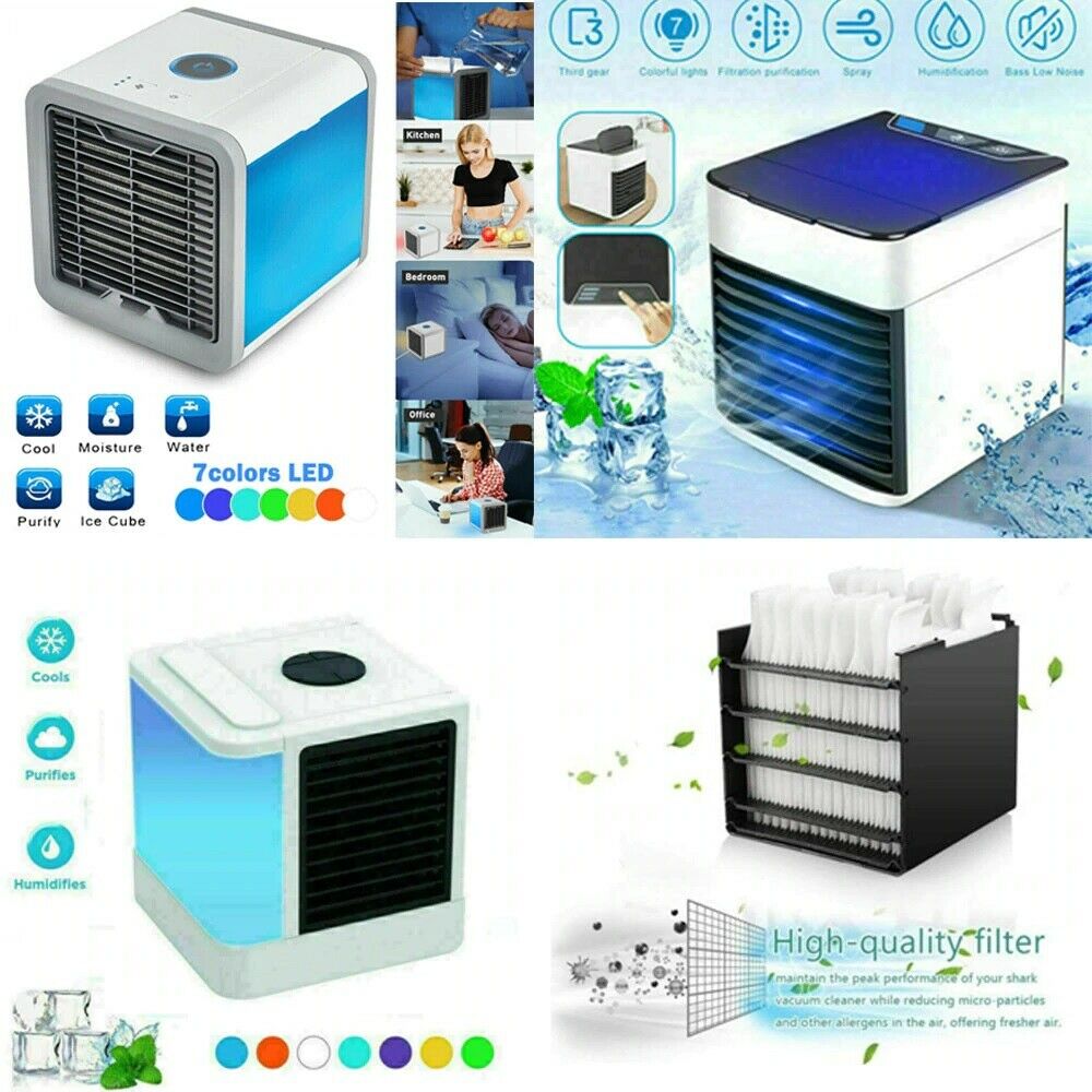 Home Mini Air Conditioner Portable Air Cooler 7 Colors LED USB Cooler Fan