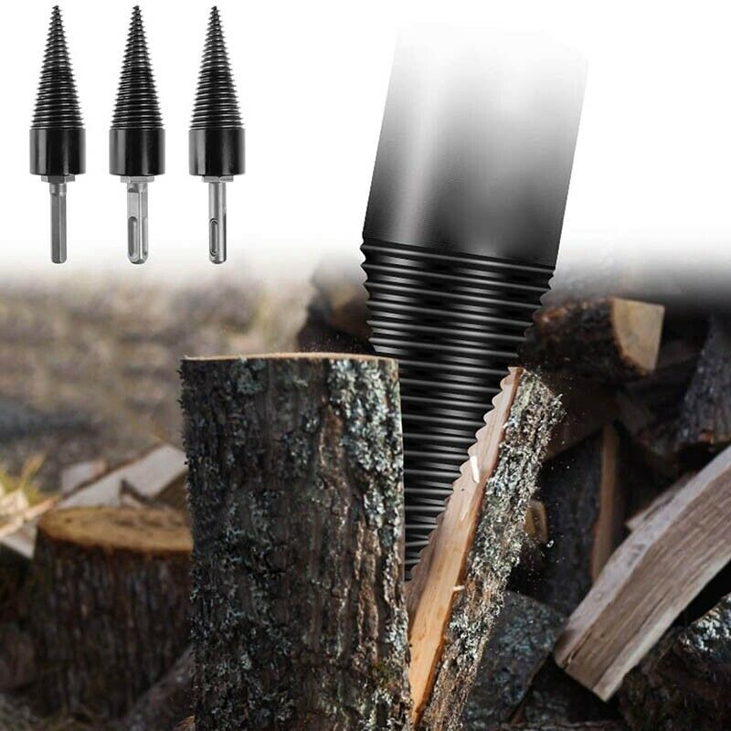 4 Pcs Firewood Log Splitter Drill Bit, Wood Splitter Drill Bits Cone Driver SqG2