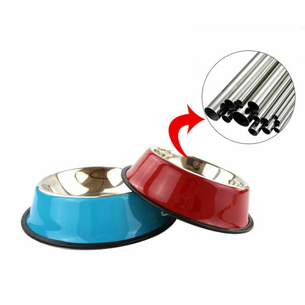Steel Travel Feeding Home Outdoor Dog Cat Puppy Feeder Pet Bowl Water Food Dish