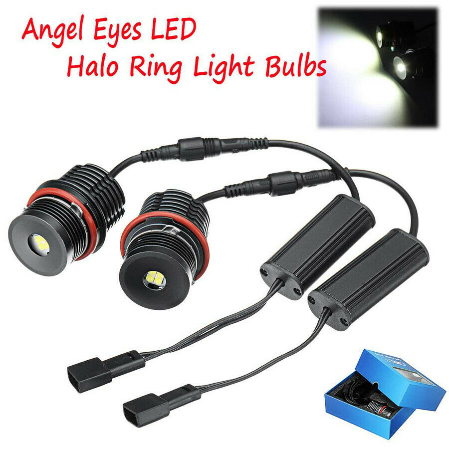 2 Pcs12V For BMW E63 E53 E39 Angel Eyes Error Free LED Halo Ring Light Bulbs 80W