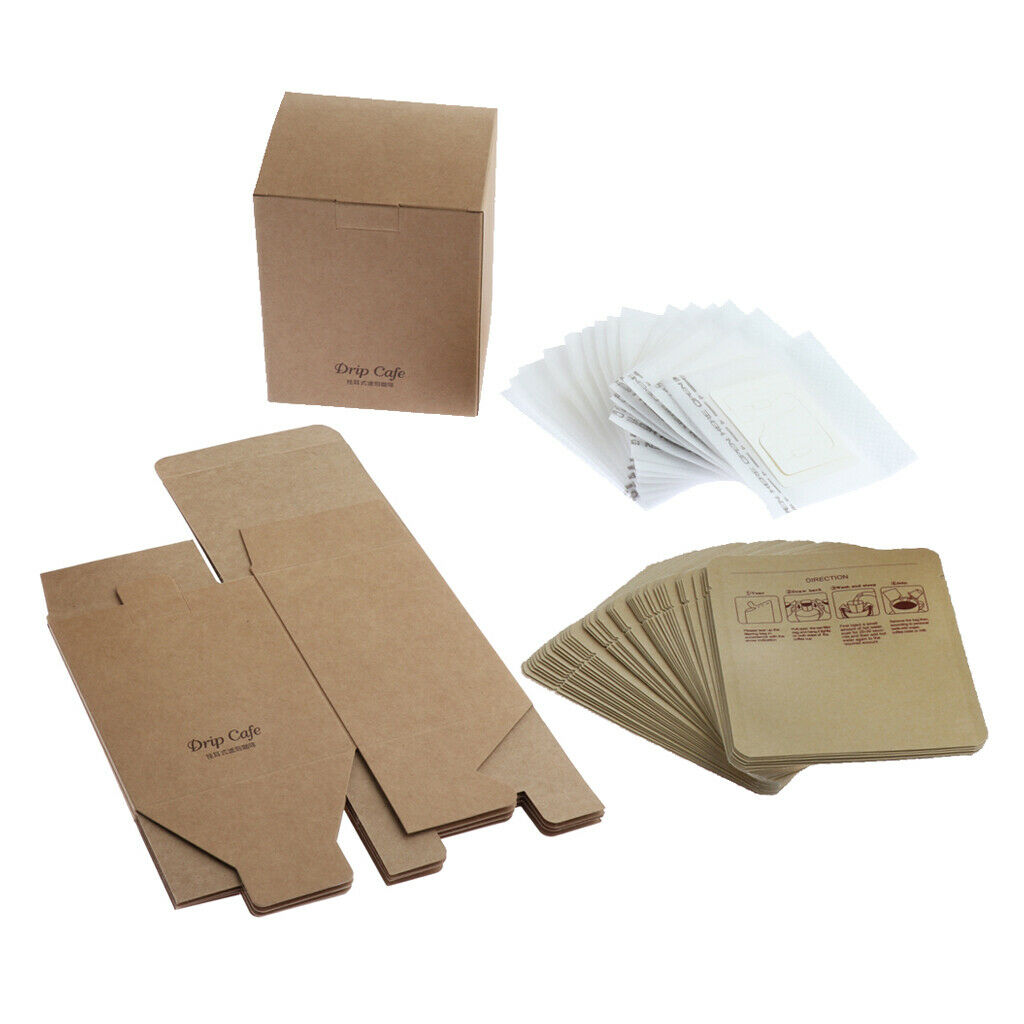 50 Sets Disposable Hanging Ear Drip Coffee Tea Filter Bag Single Serve Bags