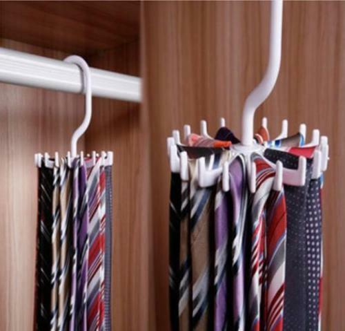 Rotating 20 Hooks Neck Ties Organizer Men  Tie Rack Hanger Holder jvJC.l8