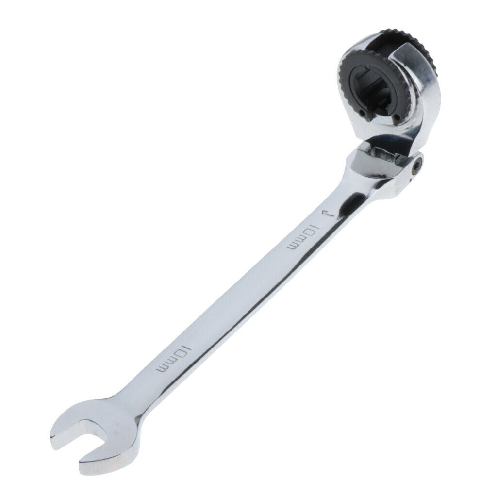 Metric Tubing Ratchet Wrench Horn 72 Tooth Durable Steel Open End 10mm