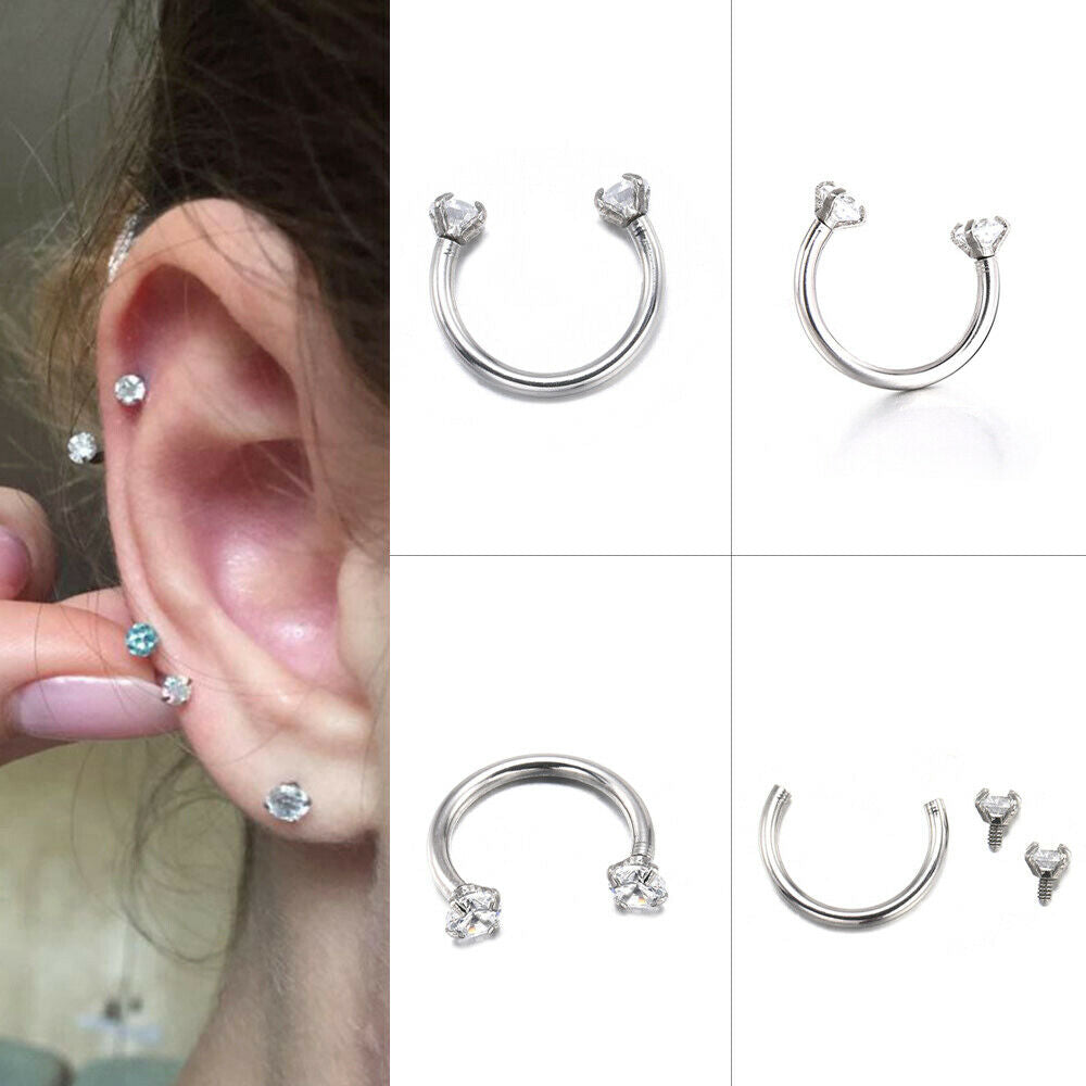 1Pc Piercing Septo Nose Lip Ear Septum Cartilage Captive Hoop Ring Jewelry Hot