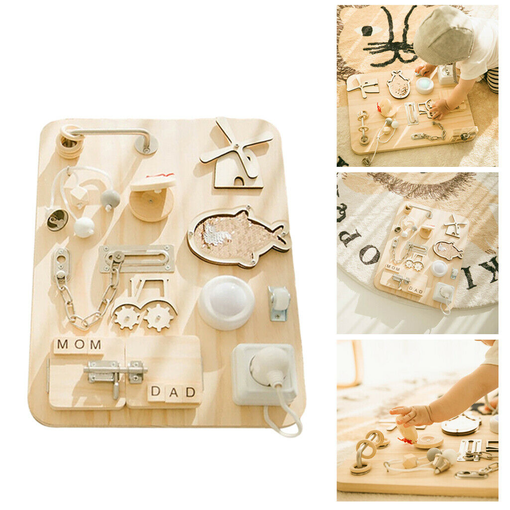 Montessori Busy Board Basic Life Skills Sensory Board Game Educational