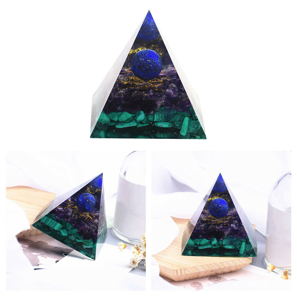 Crystal Amethyst Pyramid Quartz Balancing Energy Generator Reiki Heal Stone