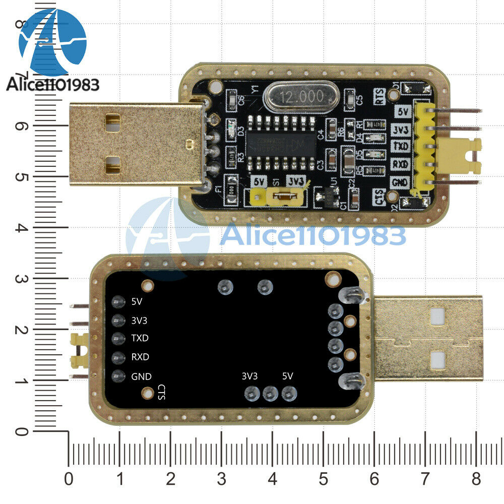 CH340G RS232 Upgrade to USB TTL Auto Converter Adapter STC Brush Module Golden