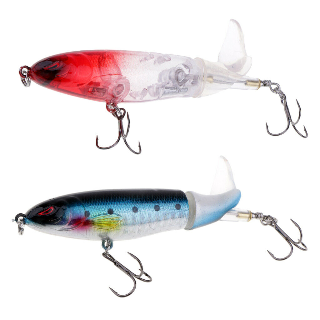 2 Pieces Whopper Popper Bionics Fishing Lure Artificial Hard Fishing Baits