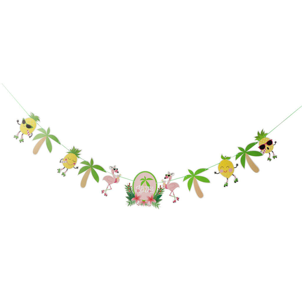 Pineapple Coconut Trees Paper Bunting Banner Garlands for Kids Baby Shower