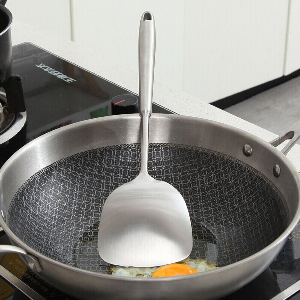 Stainless Steel Wok Nonstick Stir Fry Pan With Lid And Spatula