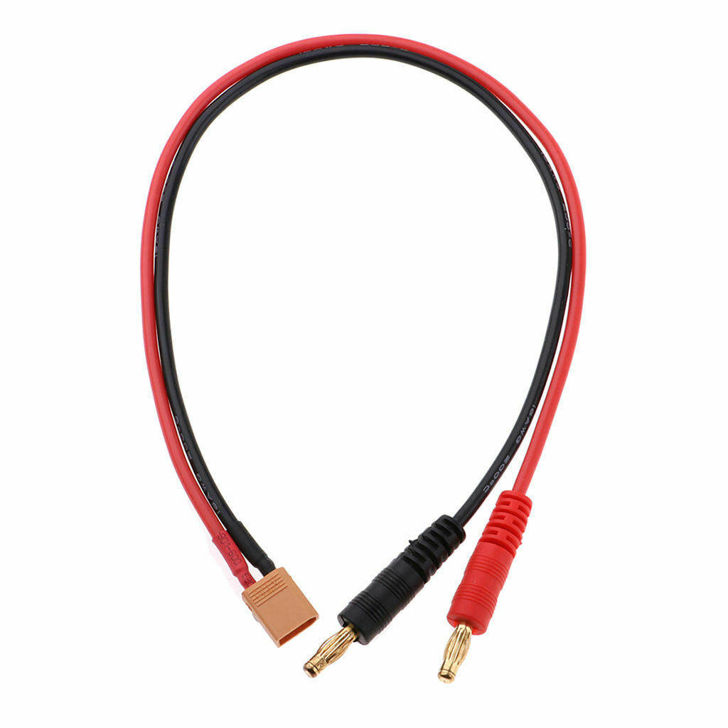 4mm Bullet/Banana Male Connector to XT30 Charge Cable Lead 16AWG 35.5cm for RC