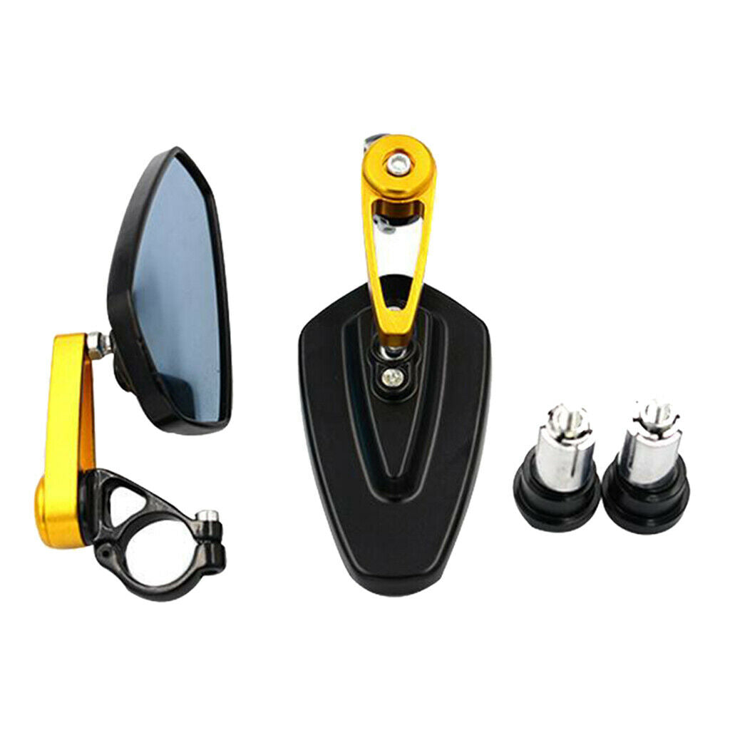 Yellow Motorcycle Rear View Mirrors Motorbike with Screws Universal Fit