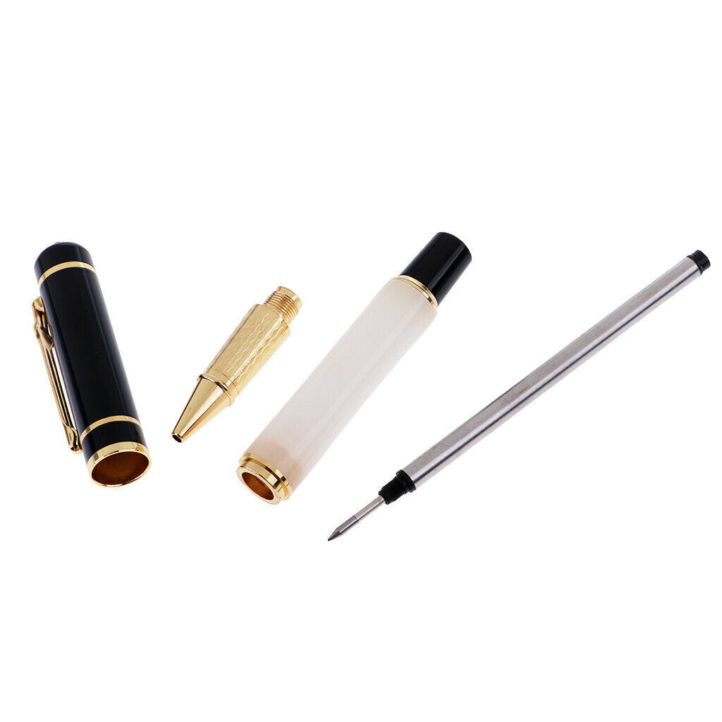 Chinese Porcelain with Metal Golden Design Mediun Roller Ballpoint Pen black