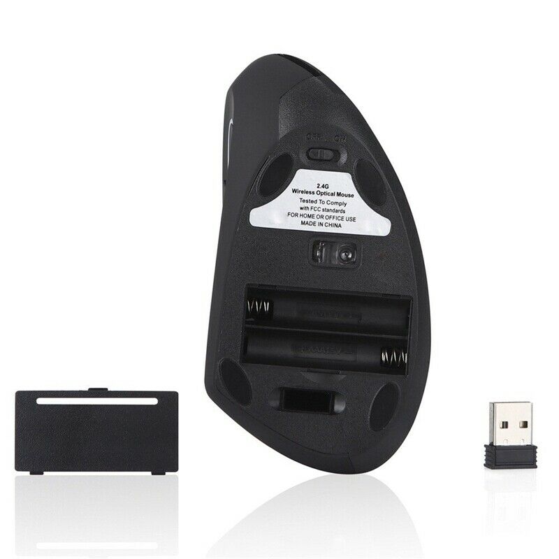 Mouse Raton Vertical 2.4Ghz Wireless Left Hand Optical Usb Gaming Computer MicQ2