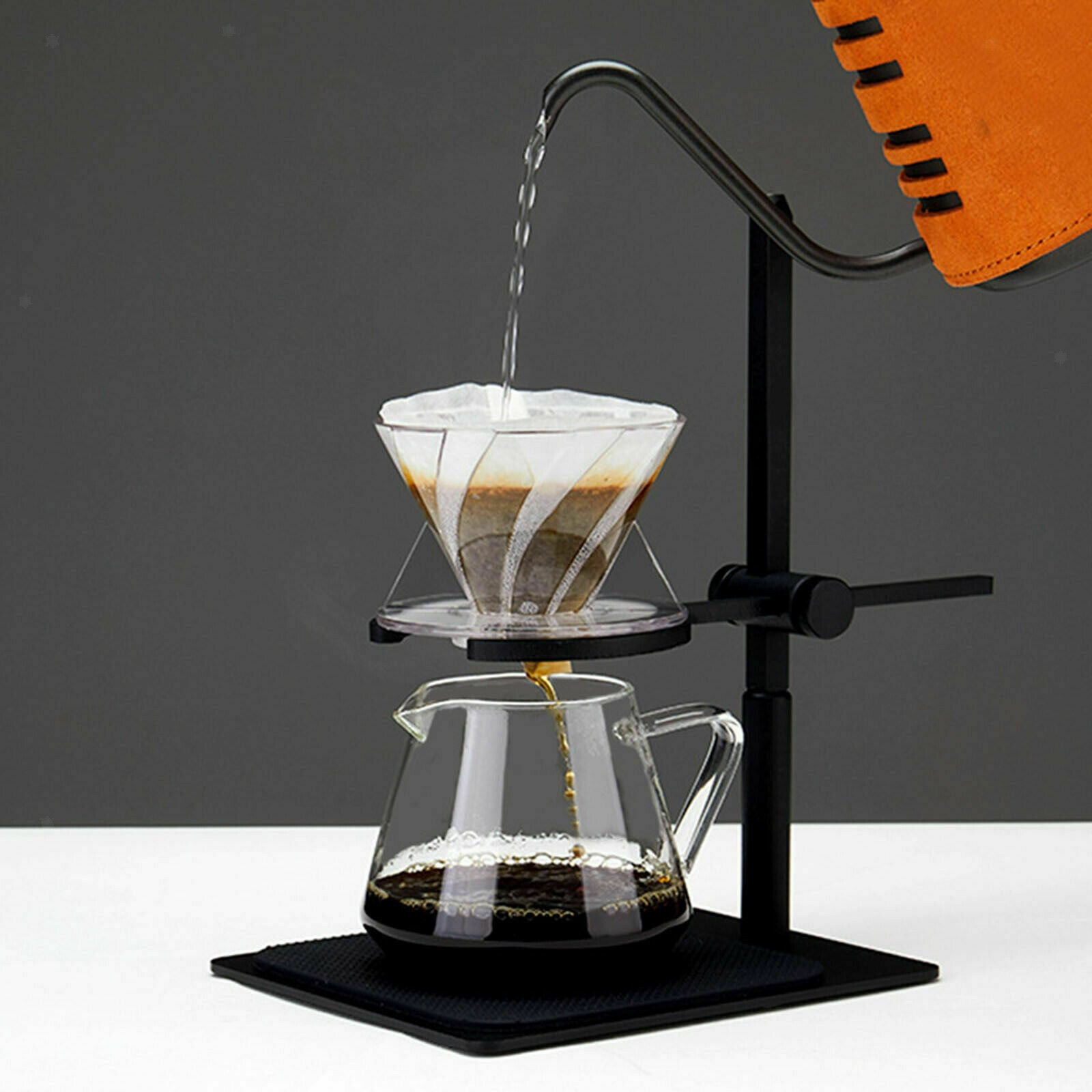 Aluminum Alloy Manual Coffee Dripper Filter Stand Brewing Holder Black
