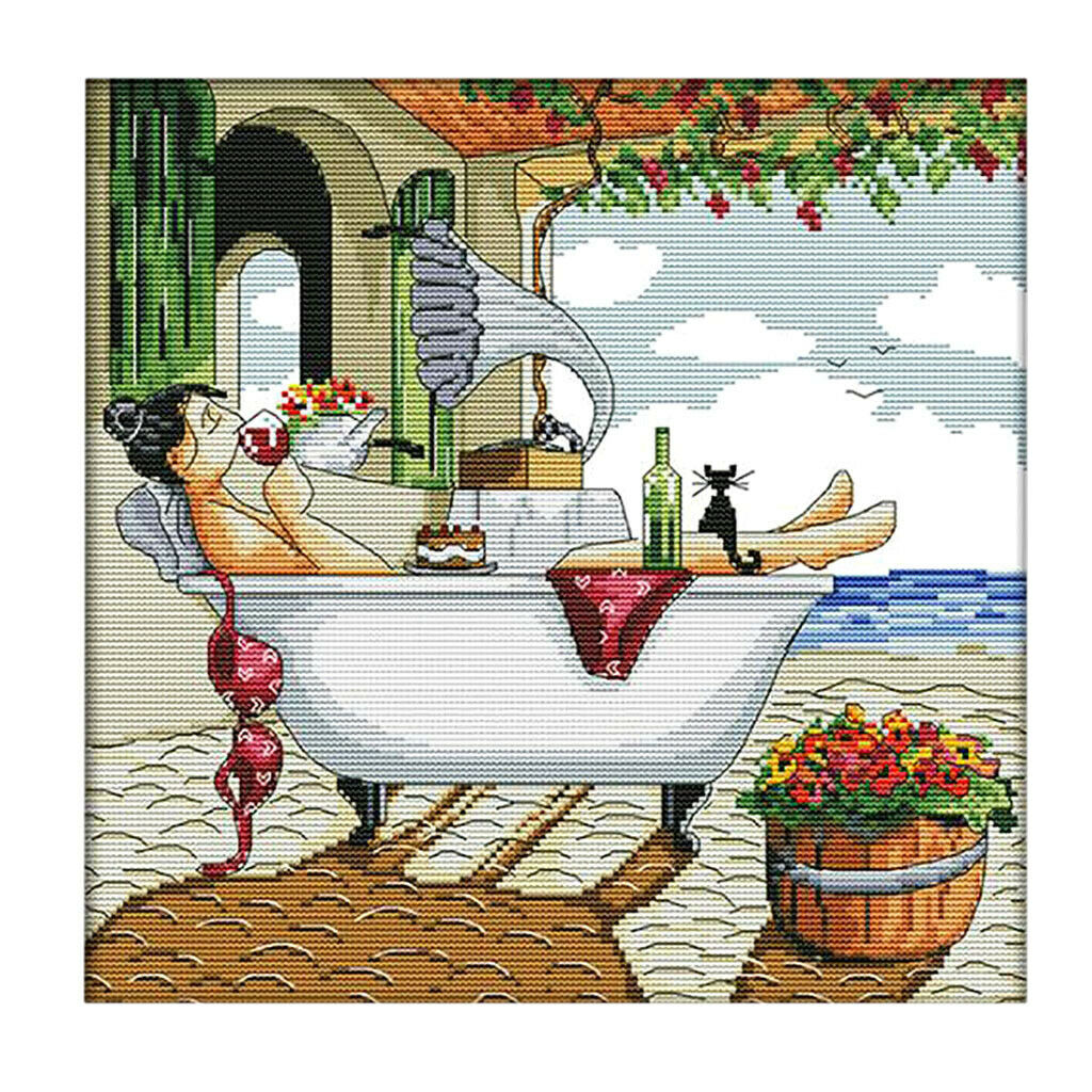 Dimensions Cross Stitch Kit for Adults - Stamped Enjoy Life Pattern 14CT