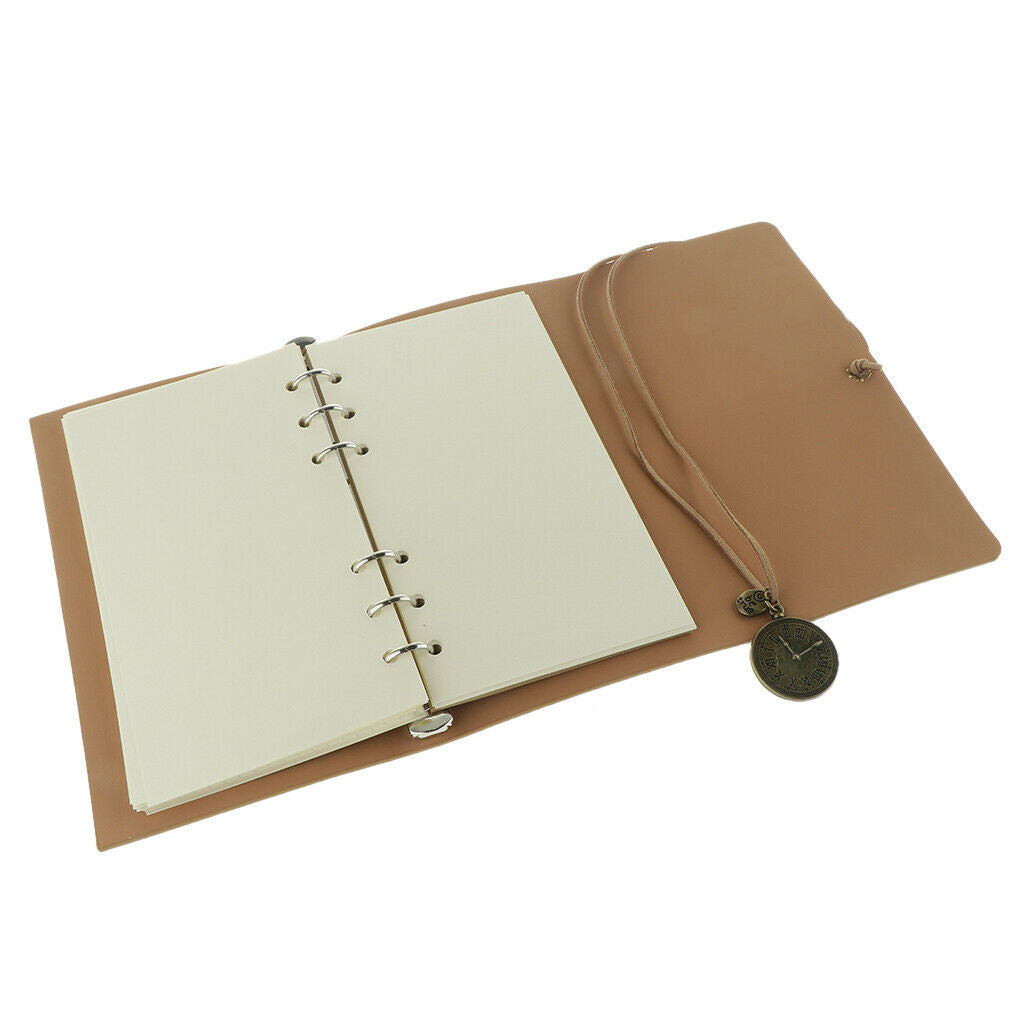 A6 Loose-Leaf Retro Strap Hand Book String Blank Notebook  Khaki