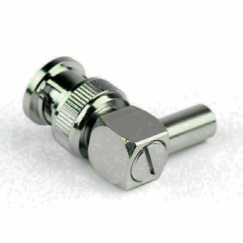 10PCS BNC Male Plug Right Angle Crimp RG58 LMR195 RG142 Cable RF Connector E CN